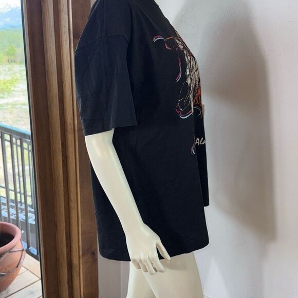 Vintage Black Native American Puffy Embellished Graphic Single Stitch T-Shirt Si - Picture 8 of 16